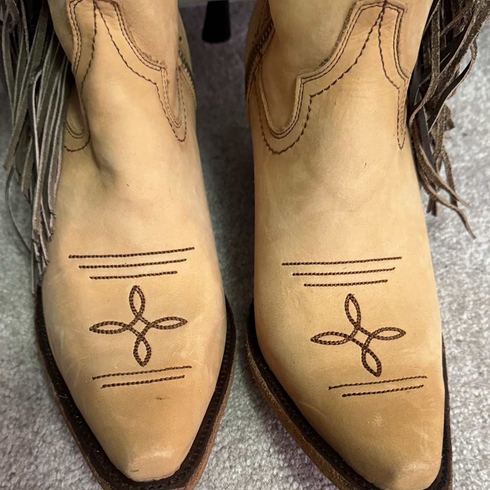 Gypsy Junkies tan fringe OTK BOOT - Picture 7 of 10